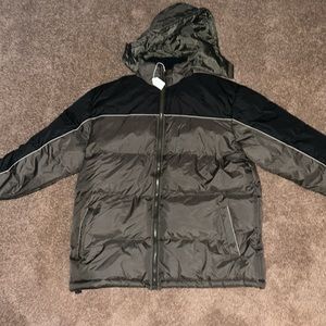 Wonder Nation Bubble Coat, Color "BLACK / GREEN